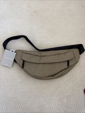 Everlane Olive Belt Bag with Black Strap